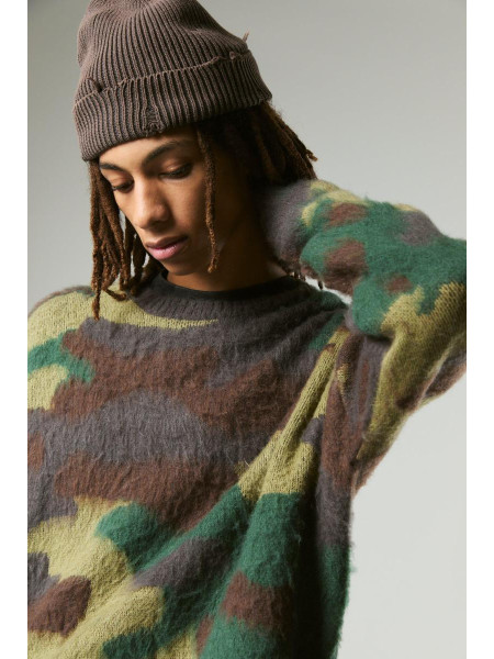 Негабаритний боксерський вії в’язаний камуперний джемпер