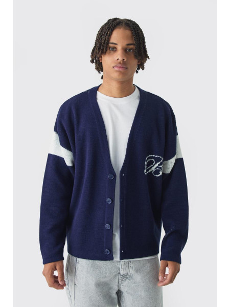 Розслаблений трикотажний кардиган серії в рубчик