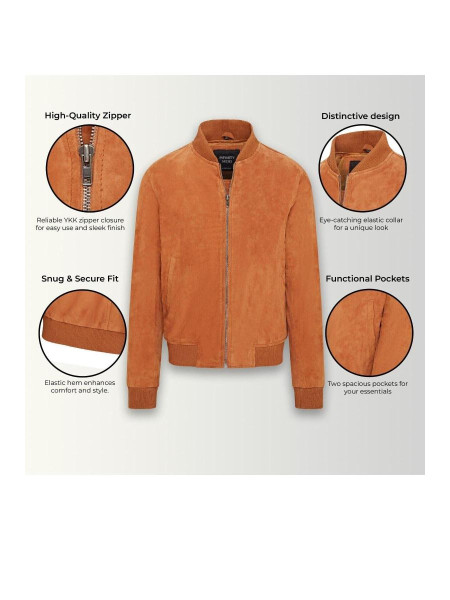 М'яка козяча замша MA -1 Varsity Bomber Jacker - Dalian