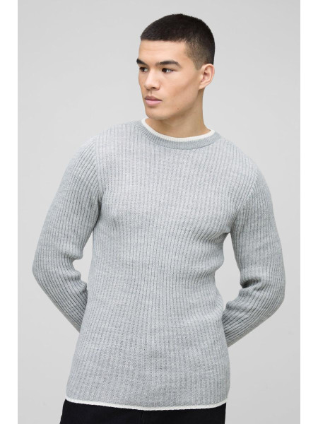 М'язовий контраст Колір, що контрастує, трикотажний джемпер з довгими рукавами