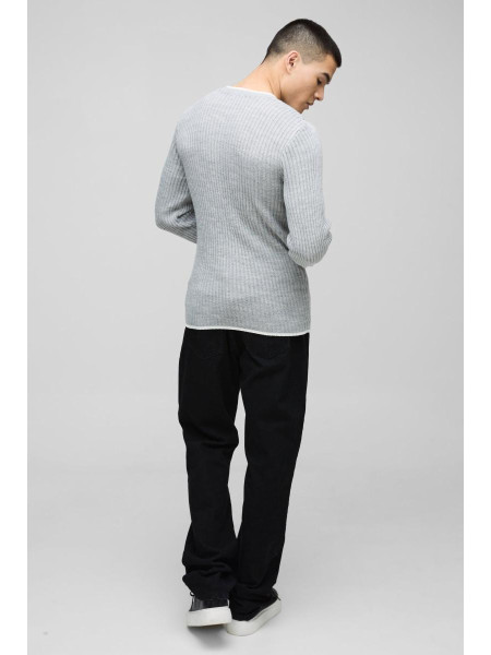 М'язовий контраст Колір, що контрастує, трикотажний джемпер з довгими рукавами