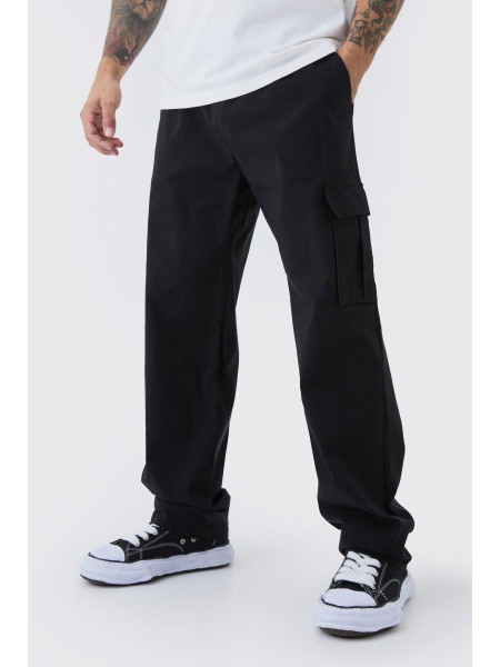 Штани карго бенгальського кольору з прямими штанинами та еластичною талією