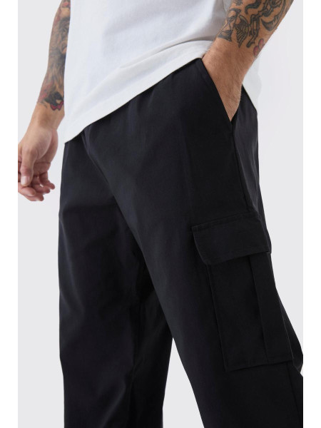 Штани карго бенгальського кольору з прямими штанинами та еластичною талією