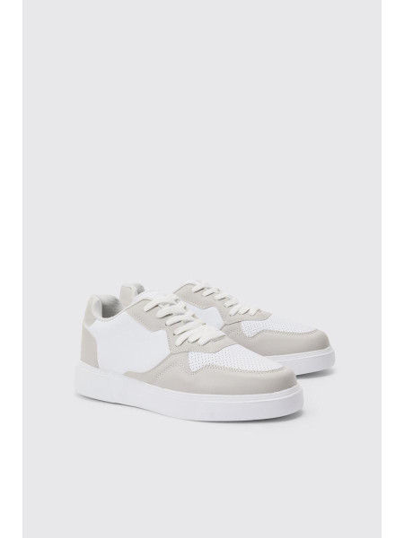 Chunky Mesh Pane Trainers у світло -сірому