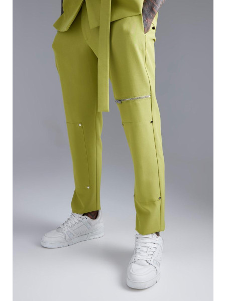 Вузькі костюмні брюки на блискавці