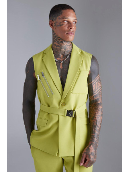 Однобортний піджак без рукавів