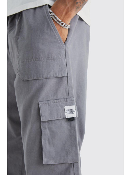 Високий джоггер карго з еластичною талією, вільним кроєм і пряжкою