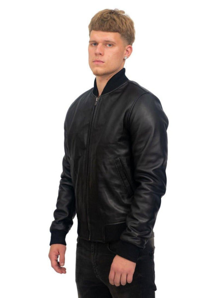 Ретро Varsity Leather Bomber Jacker-Protoria