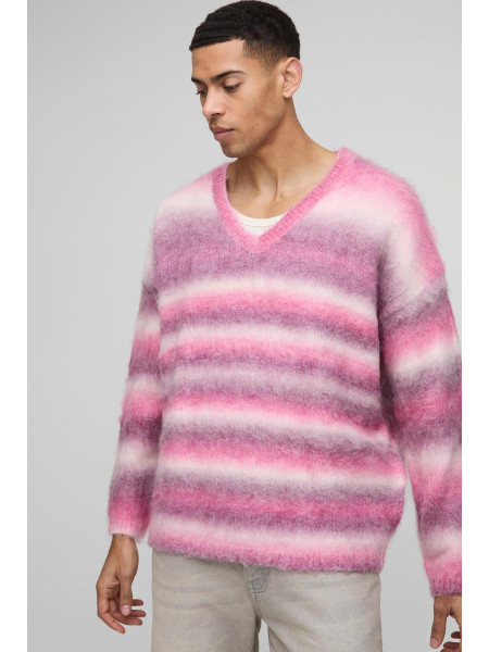 Негабаритна коробка з матовою смугою V на шиї трикотажна перемичка