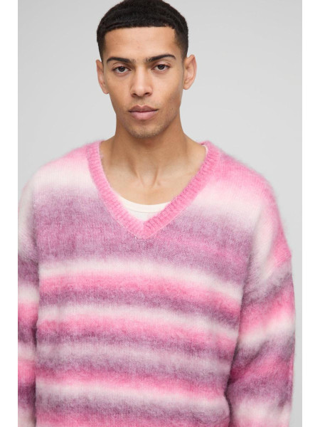 Негабаритна коробка з матовою смугою V на шиї трикотажна перемичка