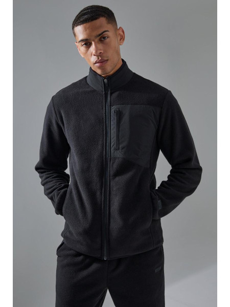 Чоловічий активний флісовий топ на блискавці