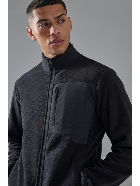 Чоловічий активний флісовий топ на блискавці