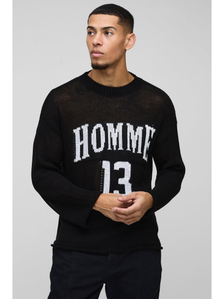 Boxy Fit Homme Moto Open Stitch в’язаний перемичка