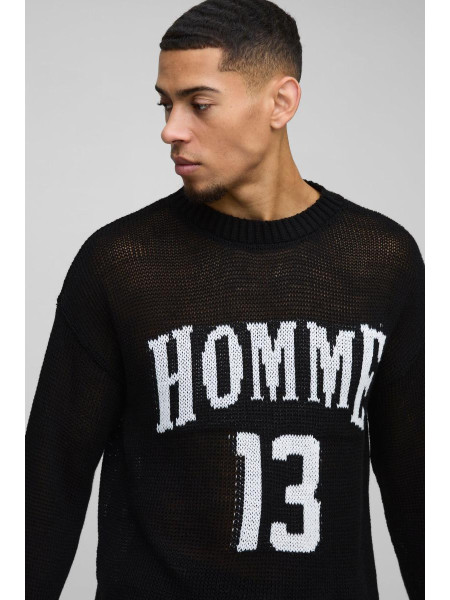 Boxy Fit Homme Moto Open Stitch в’язаний перемичка