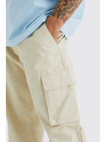 Штани карго вільного крою з фіксованою талією