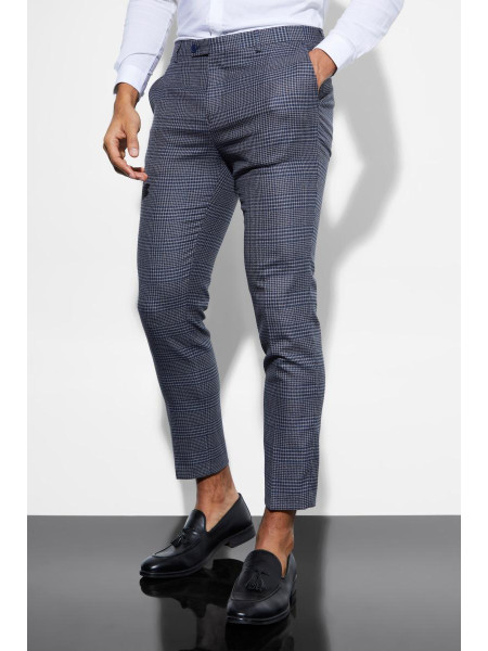 Укорочені костюмні брюки в клітку