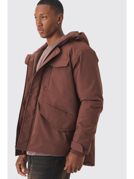 Шоколадна парка з капюшоном