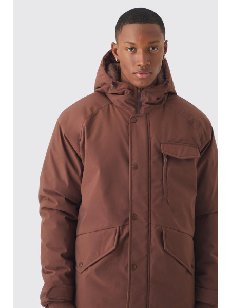 Шоколадна парка з капюшоном
