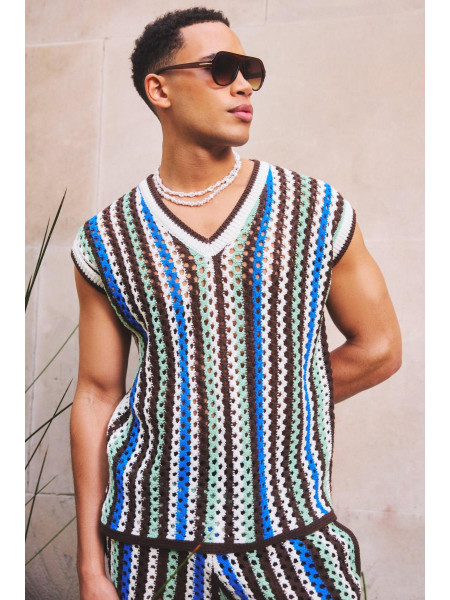 Коробний негабаритний відкритий шов v шийний светр жилет