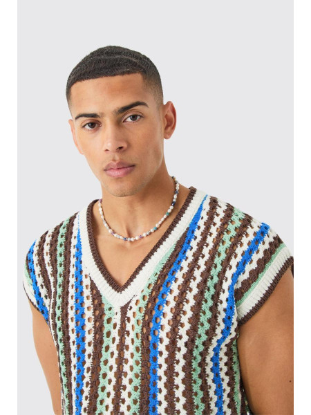 Коробний негабаритний відкритий шов v шийний светр жилет