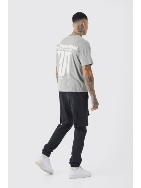 Високі приталені штани карго з еластичною талією та манжетами