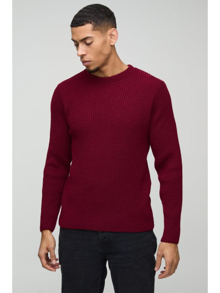 Трикотажний джемпер з круглим вирізом і панелями стандартного крою