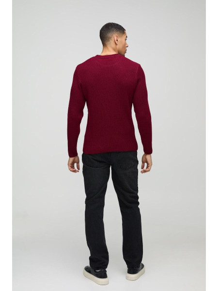 Трикотажний джемпер з круглим вирізом і панелями стандартного крою