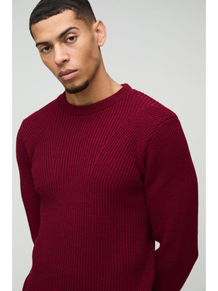 Трикотажний джемпер з круглим вирізом і панелями стандартного крою