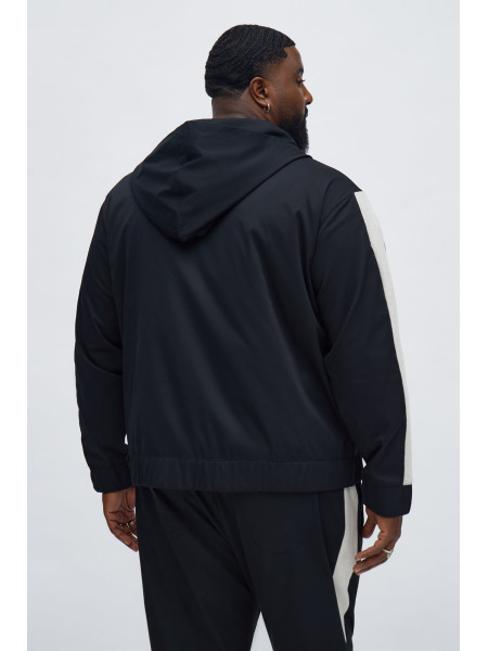 Трикотажна куртка-бомбер на блискавці з капюшоном