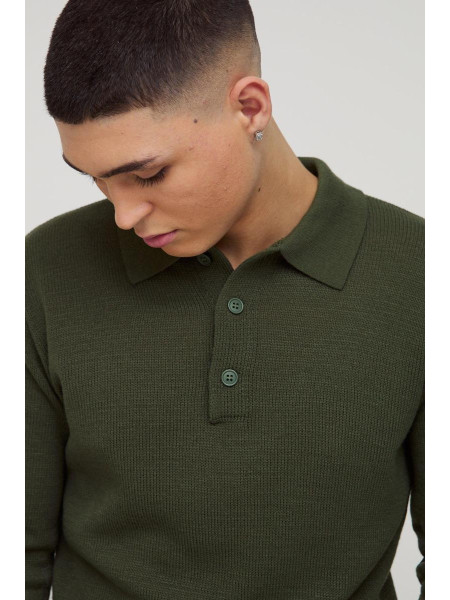 Регулярний кнопка з довгими рукавами в'язання поло