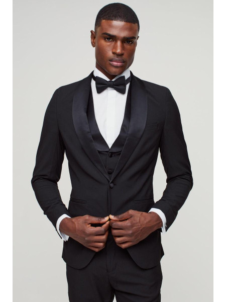 Вузький однобортний піджак смокінг