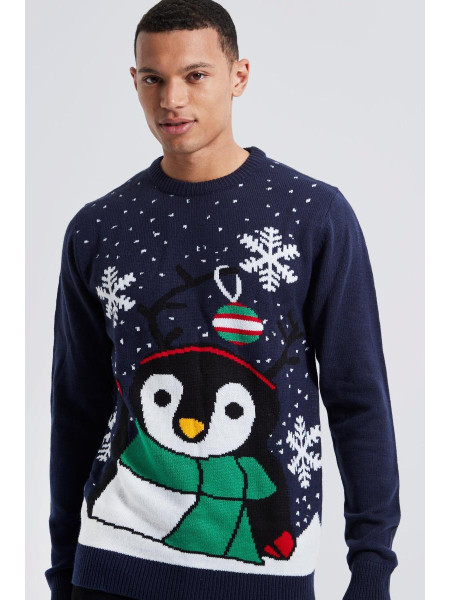 Новий високий різдвяний джемпер із зображенням пінгвіна